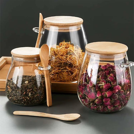 1Pc Airtight Food Containers Kitchen Storage Pots Glass Jar with Lid Sealed Canister Sugar Tea Cans Hermetic Kitchen Coffee Jars